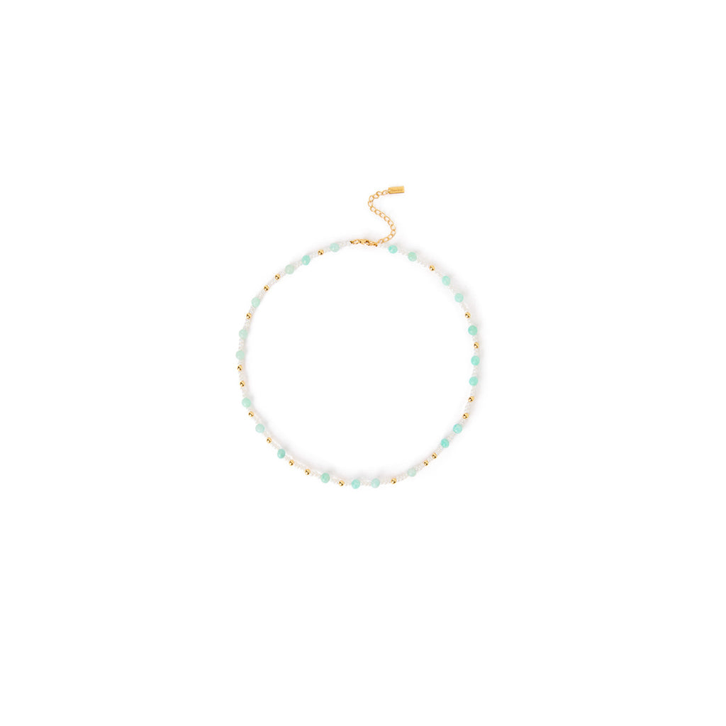 Beaded Gem Necklace - Amazonite