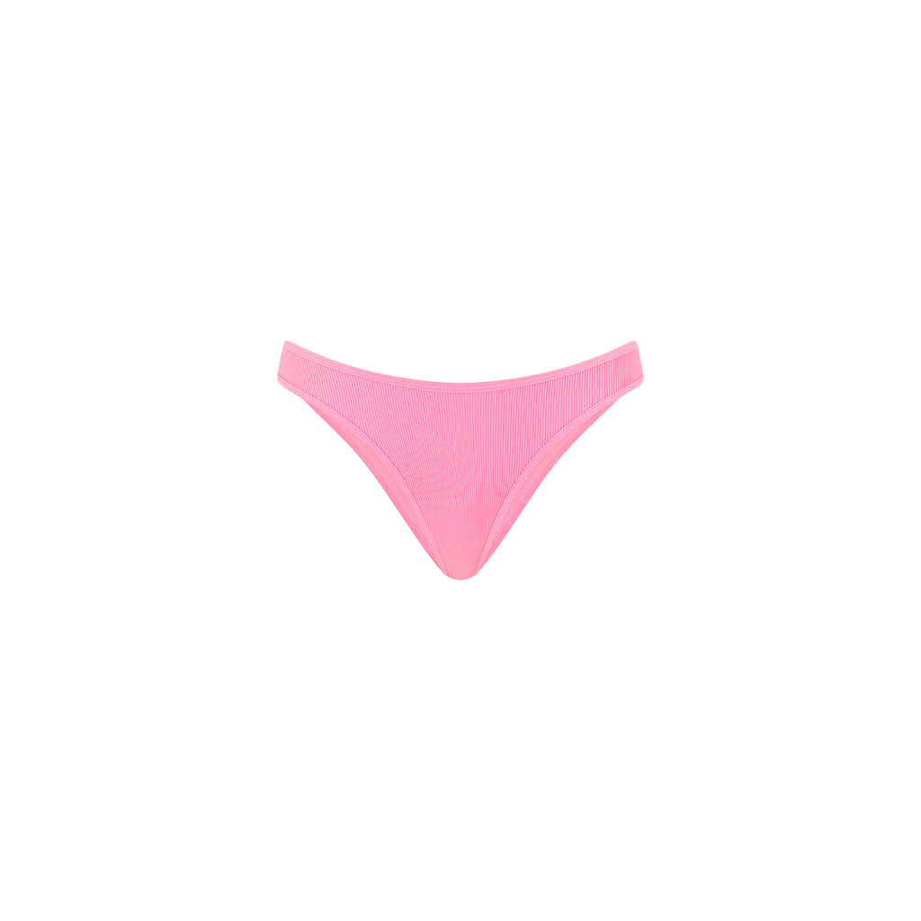 Modest Bind Full Coverage Bikini Bottom - Taffy Pink Ribbed