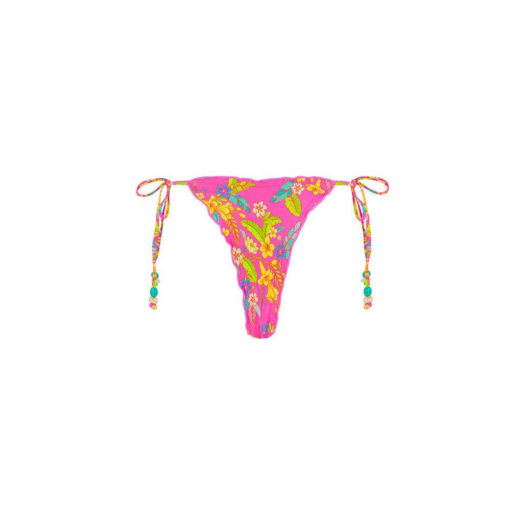 Lettuce Edge Thong Tie Bikini Bottom - Viva Vacation