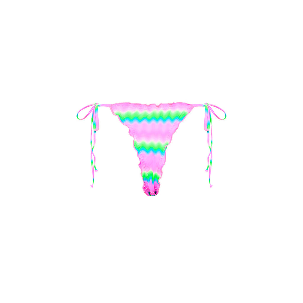 Lettuce Edge Thong Tie Bikini Bottom - Candy Clouds