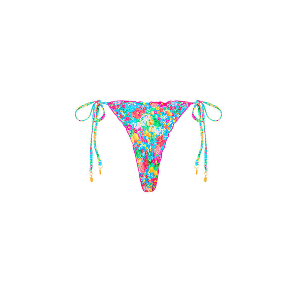 Lettuce Edge Thong Tie Bikini Bottom - Mermaid Garden