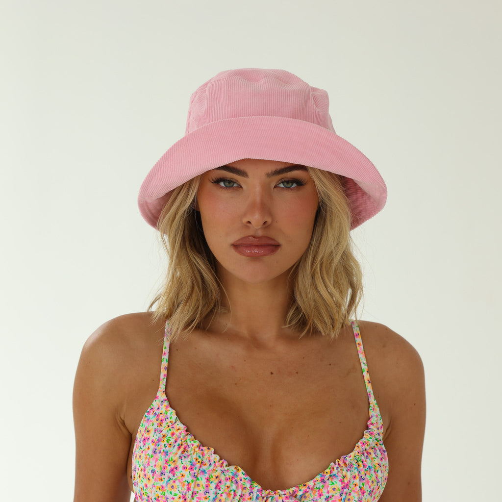 Corduroy Bucket Hat - Perfect Pink