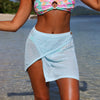 Crochet Knit Wrap Skirt - Cloud Blue