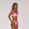 Ditzy Underwire Bra Bikini Top - Taffy Pink Ribbed