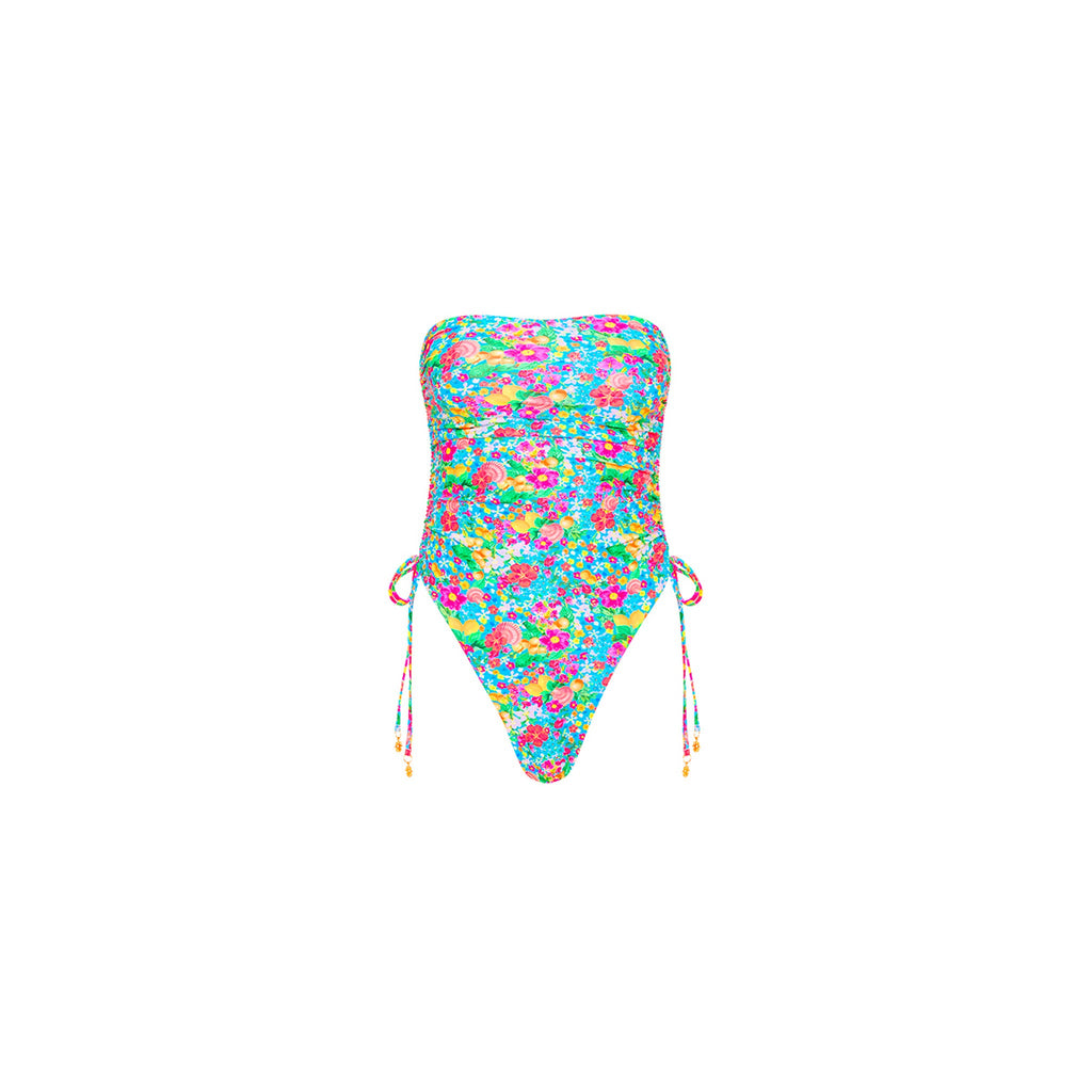 Ruched Bandeau One Piece - Mermaid Garden