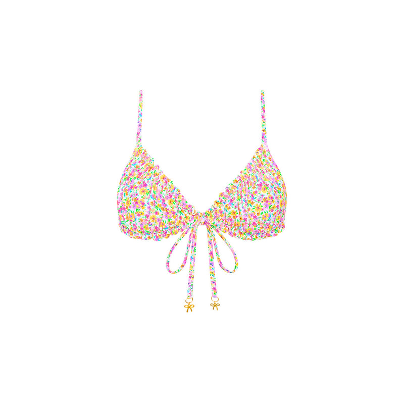 Ruched Bow Bralette Bikini Top - Dollhouse