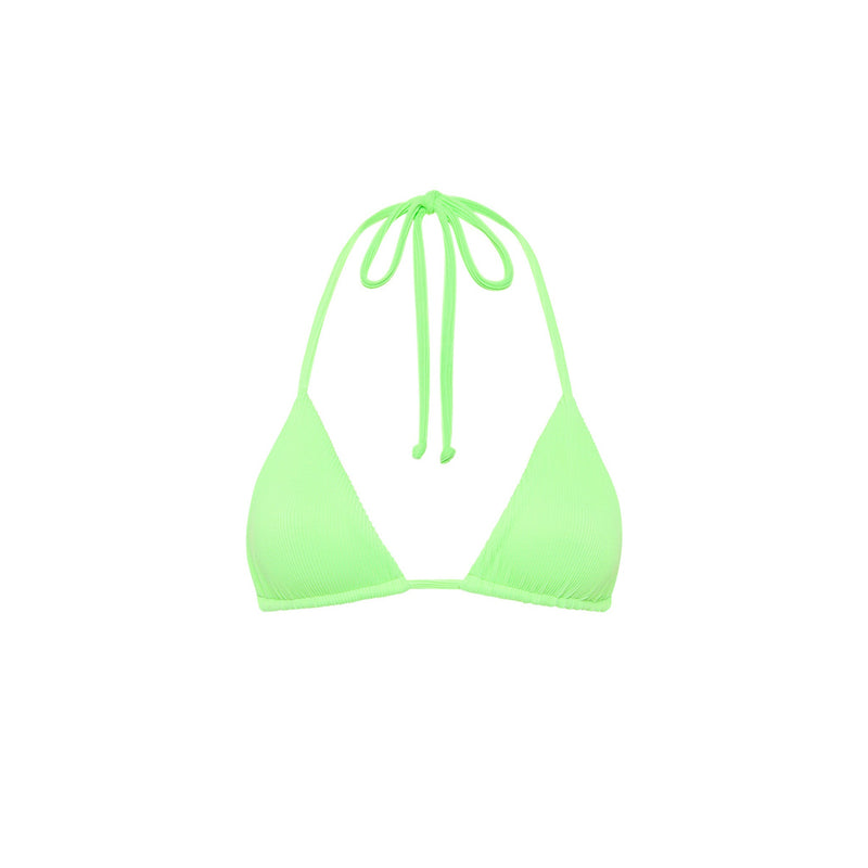 Slide Triangle Bikini Top - Luau Lime Ribbed