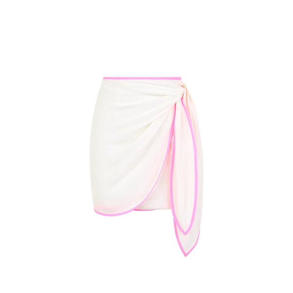 Wrap Tie Mini Skirt - White