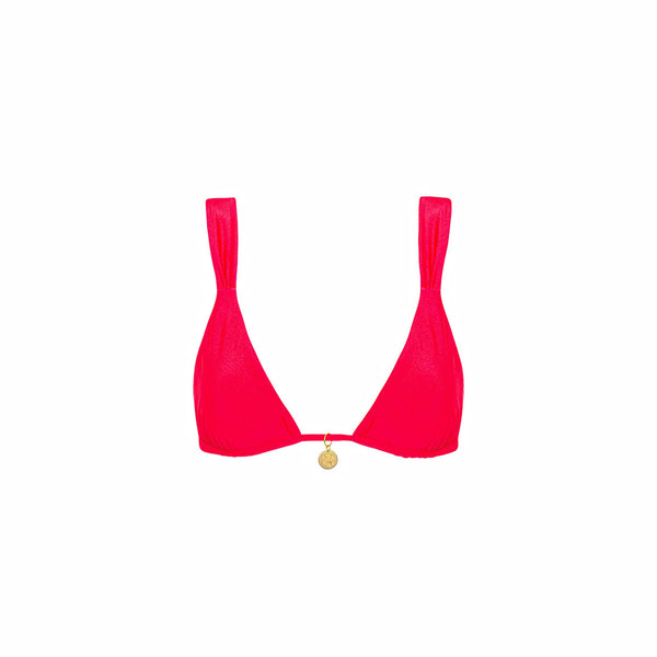 Slide Bralette Bikini Top - Neon Rose