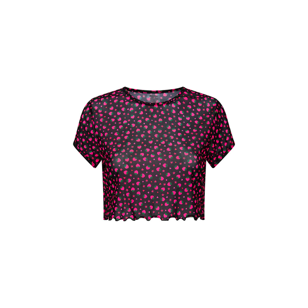 Mesh Cropped Tee - Ruby Kisses