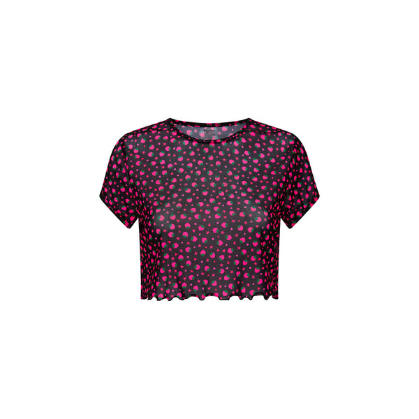 Mesh Cropped Tee - Ruby Kisses