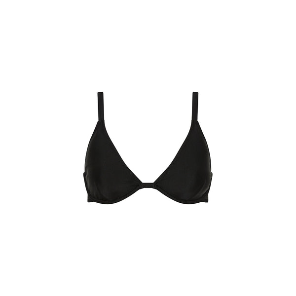 Underwire Triangle D+ Cup Bikini Top - Moonlight Black