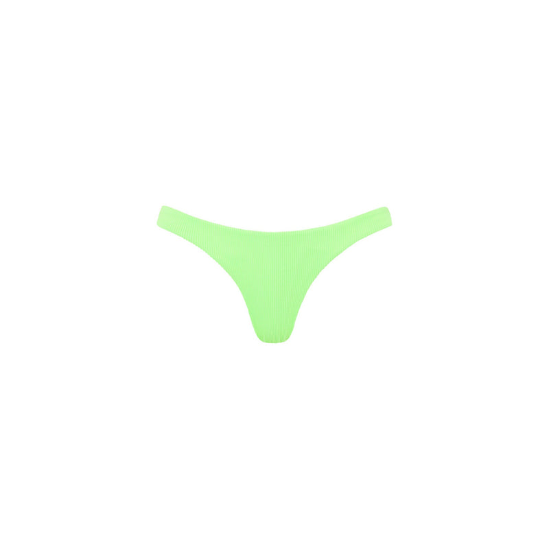 Minimal Cheeky Bikini Bottom -  Luau Lime Ribbed