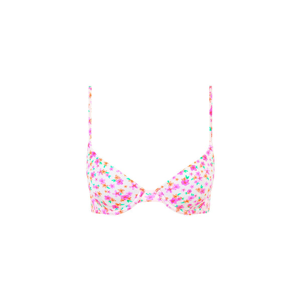 Slim Underwire Bra Bikini Top - Flamingo Flora