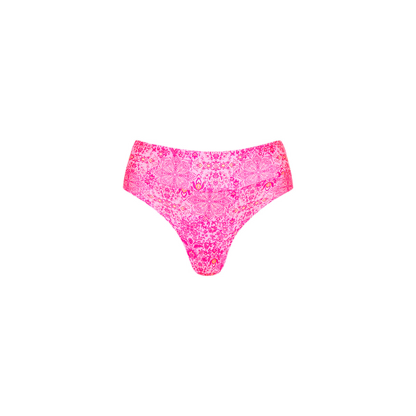 High Waist Cheeky Bikini Bottom - Rose Quartz