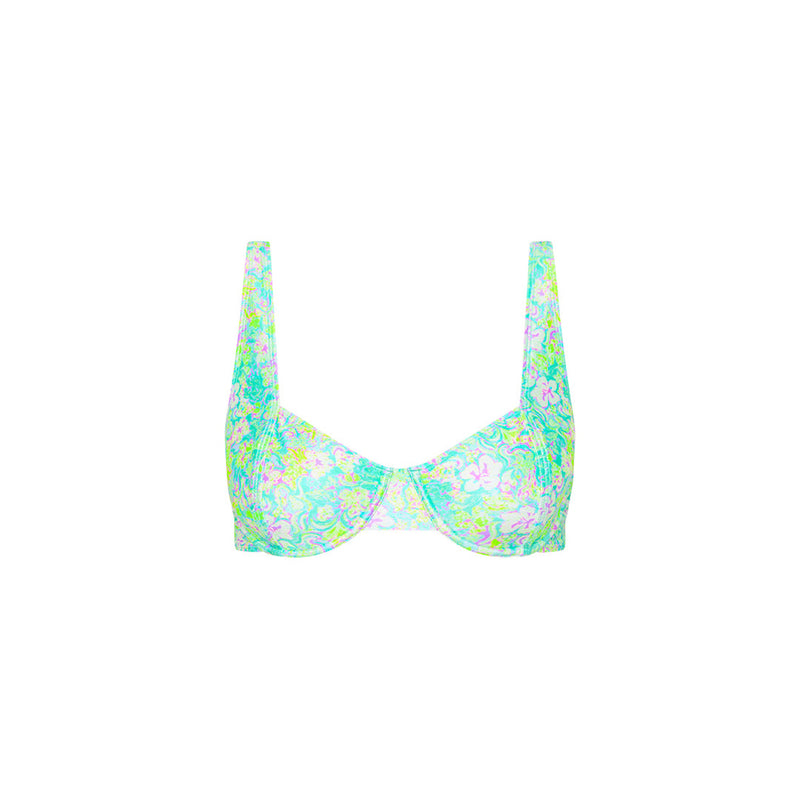 Underwire Bralette Bikini Top - Hibiscus Fizz