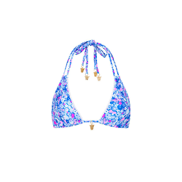 Halter Bralette Bikini Top - Purple Pearls