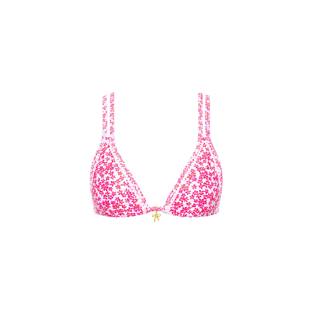 Decorative Twin Strap Bralette Bikini Top - Lovebug