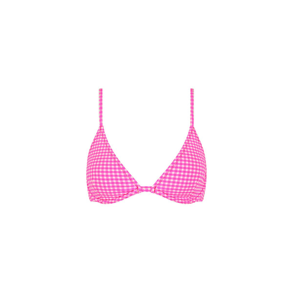 Underwire Triangle B-C Cup Bikini Top - Pink Diva