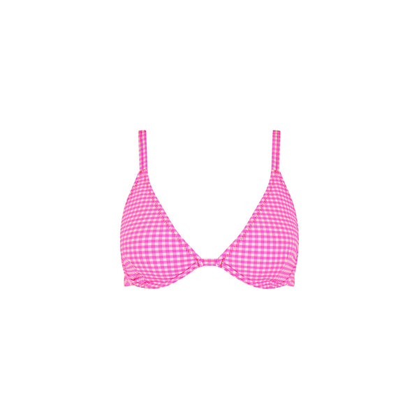 Underwire Triangle D+ Cup Bikini Top - Pink Diva